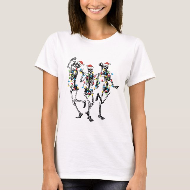 Camiseta Navidades bailarines Skeleton T Shirt (Anverso)