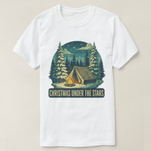 Camiseta Navidades bajo la escena de acampada de las estrel