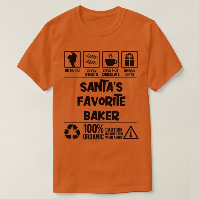 Camiseta Navidades Baker favoritos de Santas (Diseño del anverso)