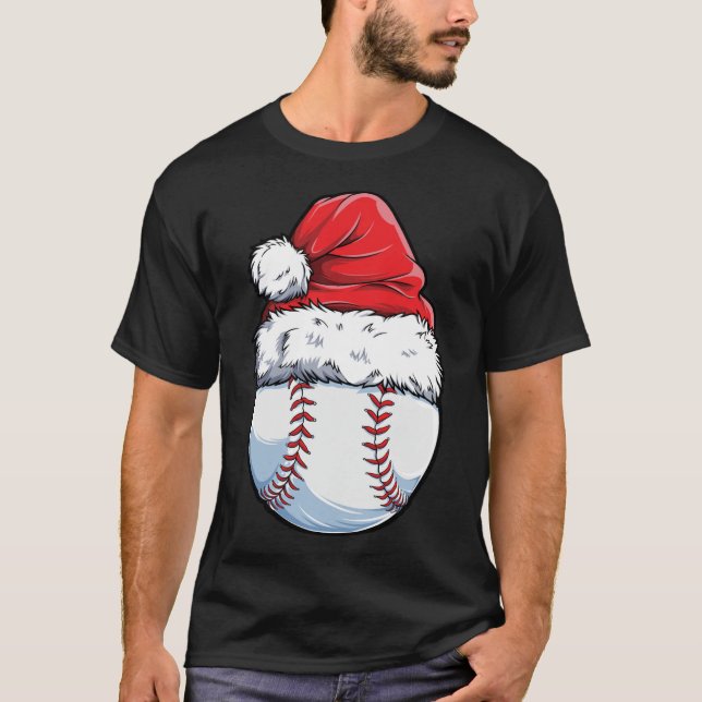 Camiseta Navidades Ball de Béisbol Santa Hat Xmas Catcher P (Anverso)