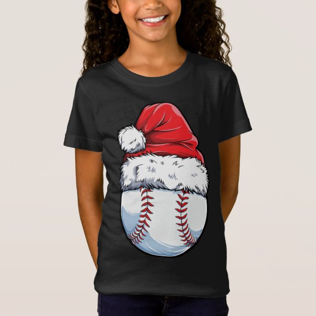 Camiseta Navidades Ball de Béisbol Santa Hat Xmas Catcher P (Anverso)