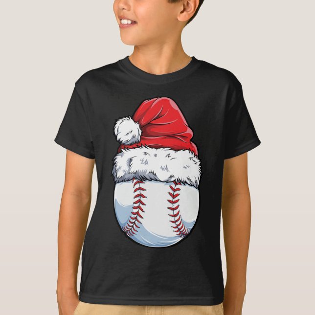 Camiseta Navidades Ball de Béisbol Santa Hat Xmas Catcher P (Anverso)
