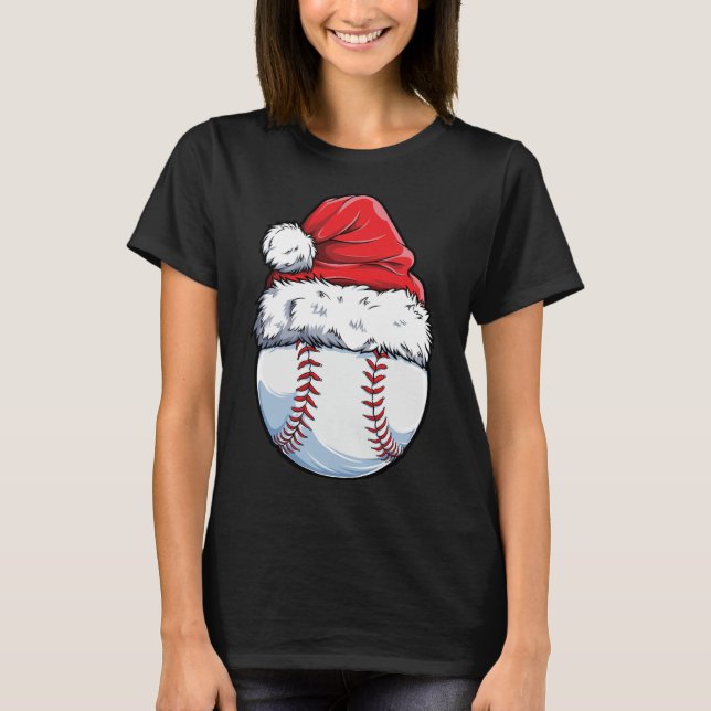 Camiseta Navidades Ball de Béisbol Santa Hat Xmas Catcher P (Anverso)