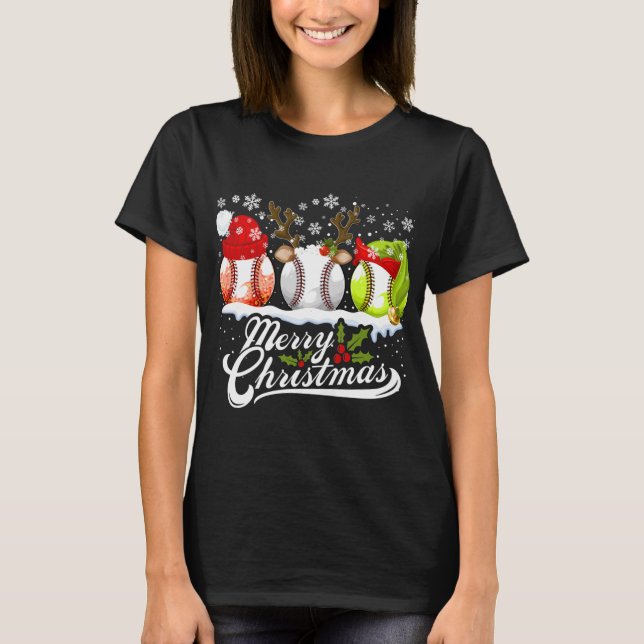 Camiseta Navidades Ball Santa Hat Elf Reindeer Fun (Anverso)