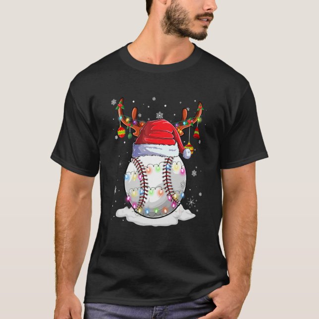 Camiseta Navidades Ball Santa Hat Reindeer Lights (Anverso)
