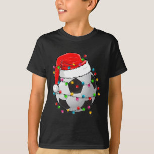 Camiseta Navidades Balón de fútbol Santa Hat Funny Sport Xm