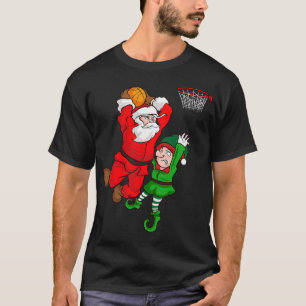 Camiseta Navidades Baloncesto Santa Claus Slam Dunk Elf Fun