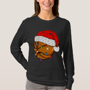 Camiseta Navidades Baloncesto Santa Hat Funny Sport Xmas