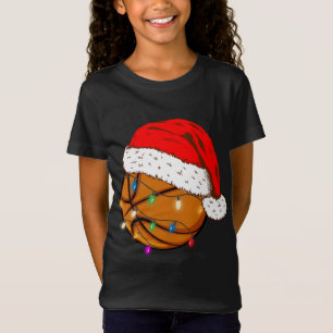 Camiseta Navidades Baloncesto Santa Hat Funny Sport Xmas