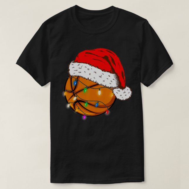 Camiseta Navidades Baloncesto Santa Hat Funny Sport Xmas Bo (Diseño del anverso)