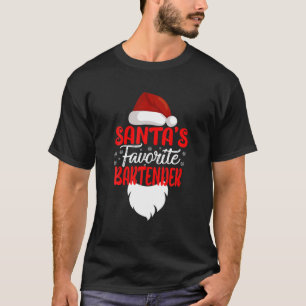 Camiseta Navidades barman favoritos de Santa Claus se divie