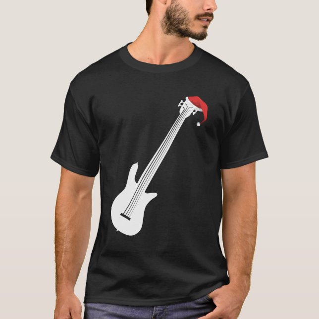 Camiseta Navidades Bass Guitar Shirt Santa Bass Guitar Play (Anverso)
