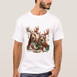 Camiseta Navidades Basset Hound Dogs