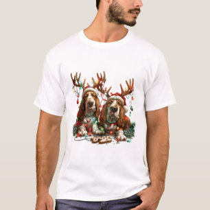 Camiseta Navidades Basset Hound Dogs