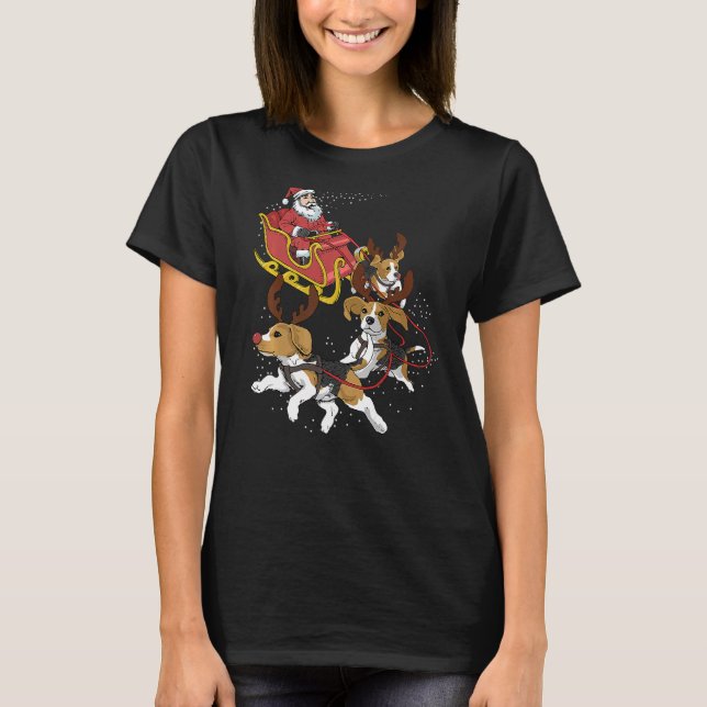 Camiseta Navidades Beagle Para Perro Cute (Anverso)