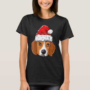Camiseta Navidades Beagle Perro Santa Hat Noche Niños Chica