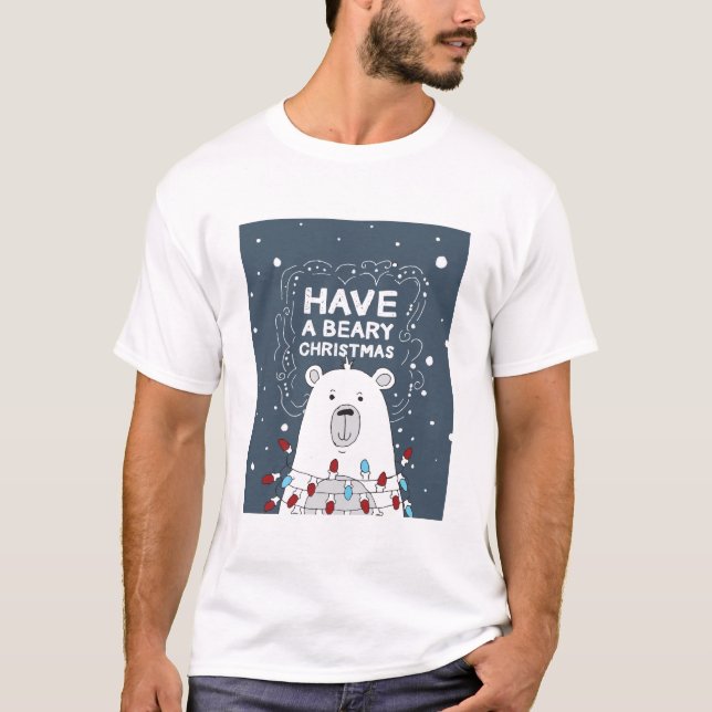 Camiseta Navidades beatos Ilustracion de arte de oso polar (Anverso)