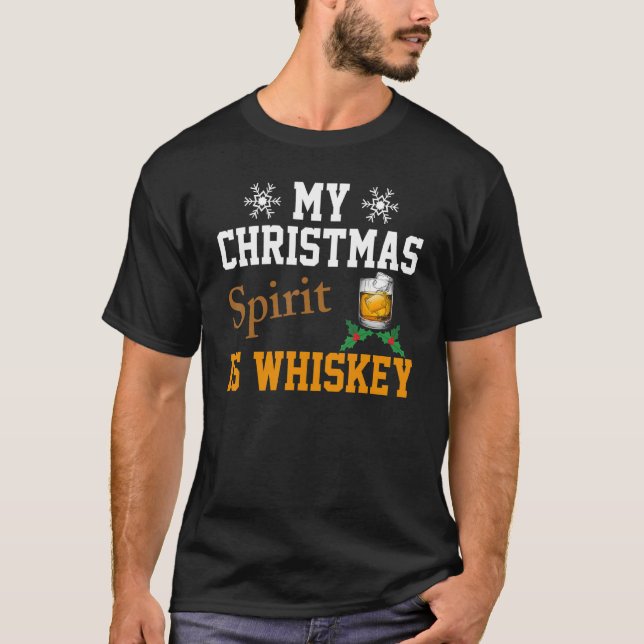 Camiseta Navidades beben alcohol de Whiskey (Anverso)