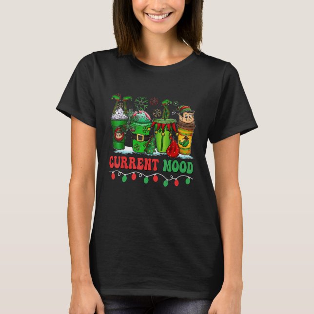 Camiseta Navidades Bebida de café Mood Actual Santa Light C (Anverso)