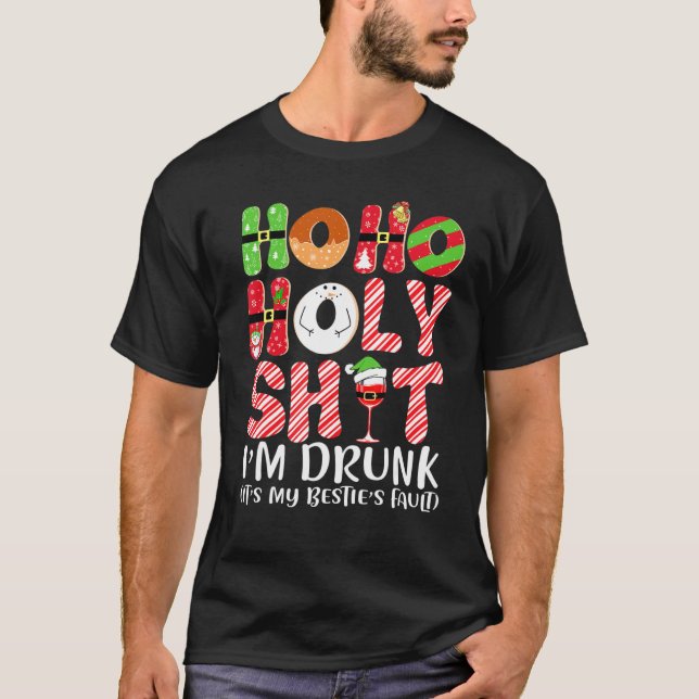 Camiseta Navidades bebiendo gracioso Hoho Holy Shi T I m Eb (Anverso)