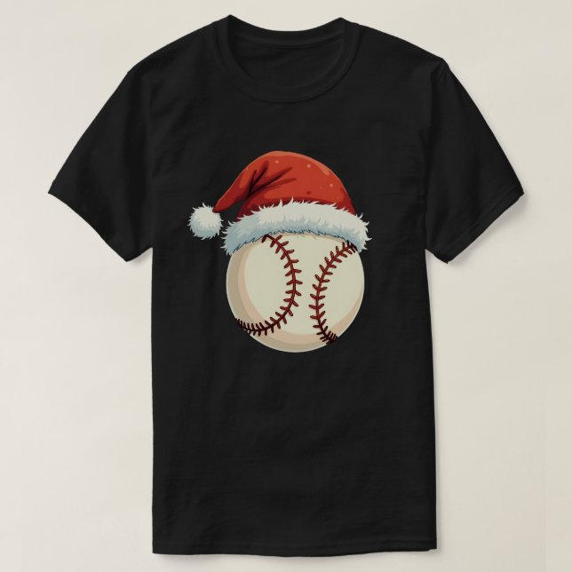 Camiseta Navidades Béisbol Santa Hat Divertidas navidades d (Diseño del anverso)
