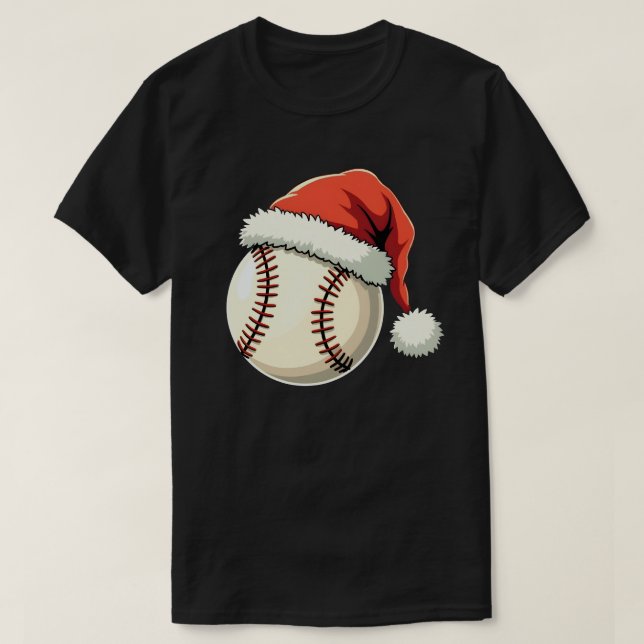 Camiseta Navidades Béisbol Santa Hat Divertidas navidades d (Diseño del anverso)