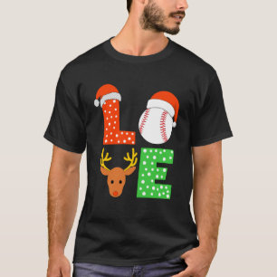 Camiseta Navidades Béisbol Santa Hat Niños Reindeer Basebal
