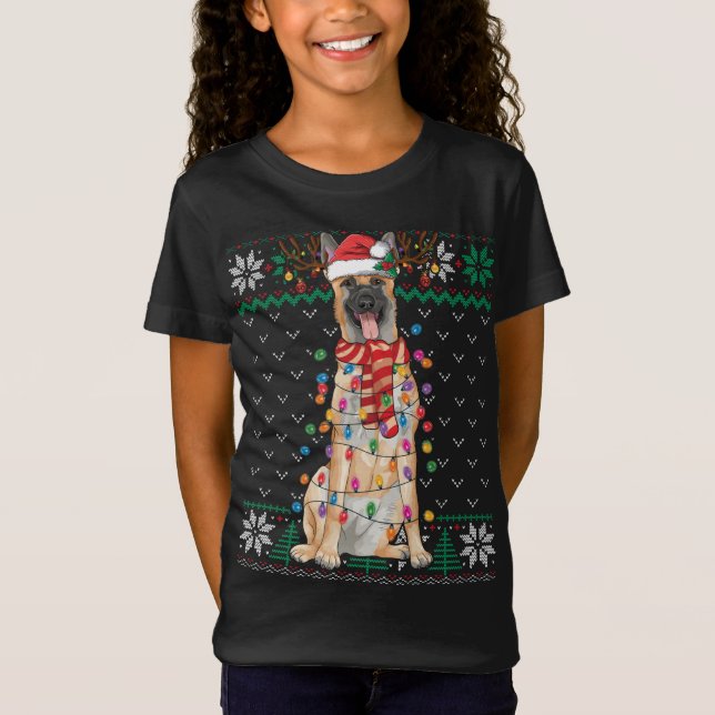 Camiseta Navidades belgas malineses adoran a un perro graci (Anverso)