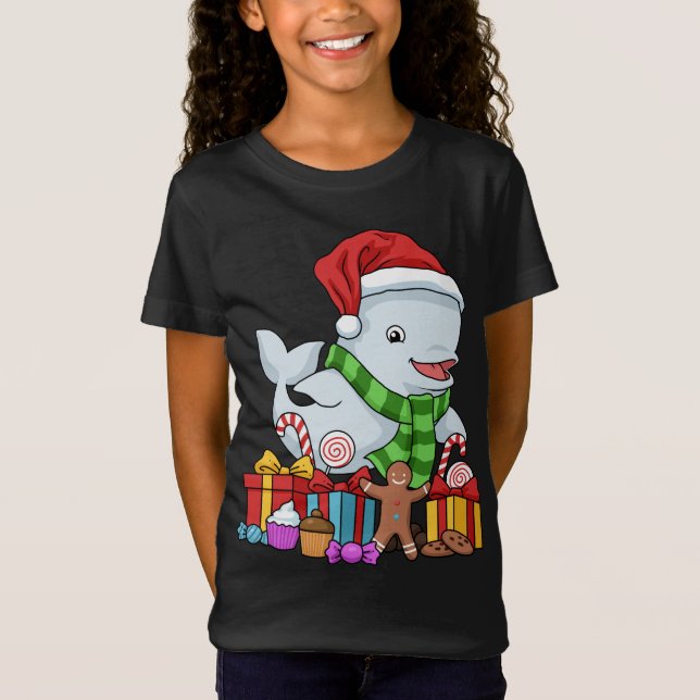 Camiseta Navidades Beluga Navidades Beluga de regalo de bal (Anverso)