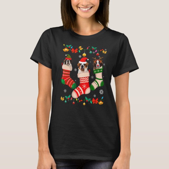 Camiseta Navidades Bernard Sock Xmas reno Santa ELF Perro (Anverso)