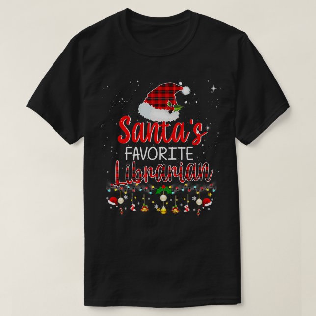 Camiseta Navidades bibliotecarios favoritos de Santas (Diseño del anverso)