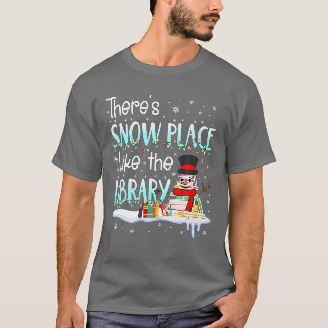 Camiseta Navidades Bibliotecarios Hay Lugar De Nieve Como L (Anverso)
