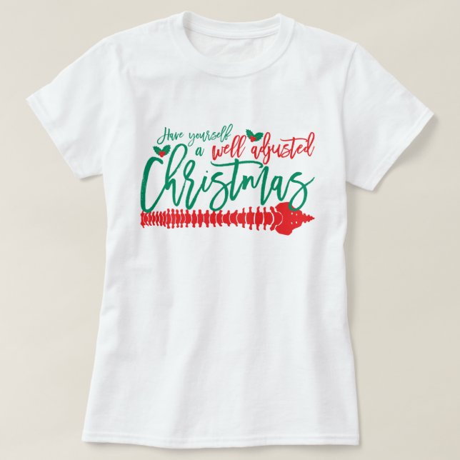 Camiseta Navidades bien ajustados Quiropráctico (Diseño del anverso)