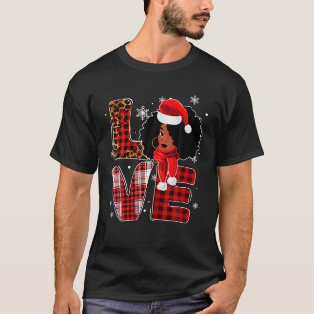 Camiseta Navidades Black African American Costume Santa Mel (Anverso)