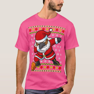 Camiseta Navidades Black African American Santa Claus Baske