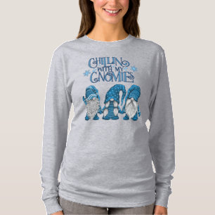 Camiseta Navidades Blue Winter Trio Chillin Con Mis Gnomía