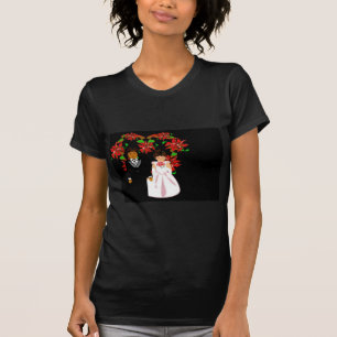 Camiseta Navidades Boda interracial Pareja Corazón de Guerr