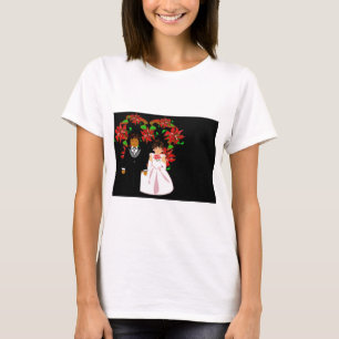 Camiseta Navidades Boda interracial Pareja Corazón de Guerr