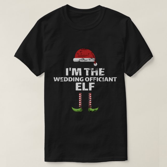 Camiseta Navidades boda oficiante elf grupo de emparejamien (Diseño del anverso)