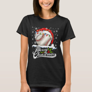 Camiseta Navidades Bola de Béisbol Santa Hat Xmas Niños Hom