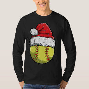 Camiseta Navidades Bola de Softbol Santa Hat Xmas Catcher P