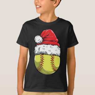 Camiseta Navidades Bola de Softbol Santa Hat Xmas Catcher P