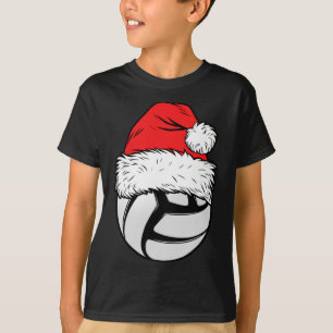 Camiseta Navidades Bolas de voleibol Santa Hat navidad