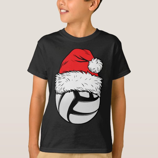 Camiseta Navidades Bolas de voleibol Santa Hat navidad (Anverso)