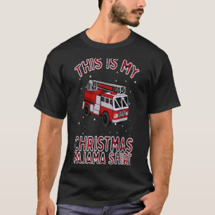 Camiseta Navidades bomberos Pajama Fire Truck Funny Fir
