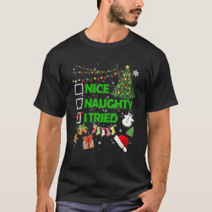 Camiseta Navidades Bonita traviesa yo probé la luz del árbo