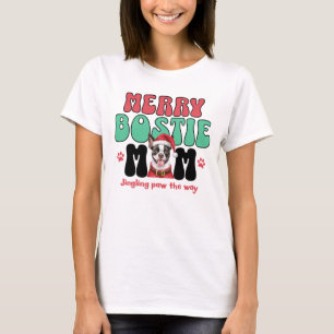Camiseta Navidades Boston Terrier Mom