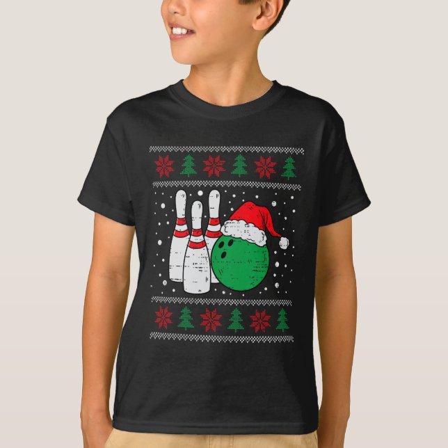 Camiseta Navidades Bowling Gorra Santa Bowler Nochebuena fe (Anverso)