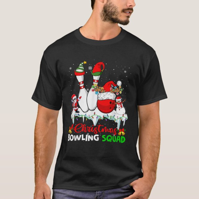 Camiseta Navidades Bowling Squad Dabbing Santa Elf Bowling (Anverso)
