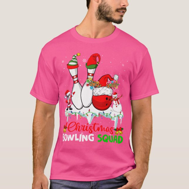 Camiseta Navidades Bowling Squad Dabbing Santa Elf Bowling (Anverso)